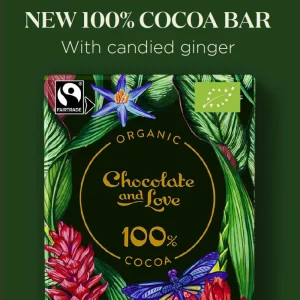 GINGER 100% COCOA - EXTRA DARK CHOCOLATE WITH CANDIED GINGER