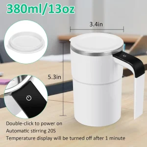 Automatic Self Stirring Magnetic Mug Coffee Self Mixing Mug USB Rechargeable Smart Thermal Cups with LCD Screen Food Safe Mug 5