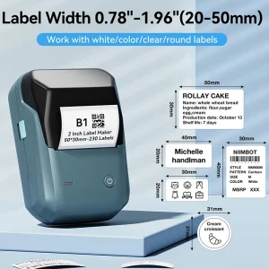 Mini Label Thermal Printer Niimbot B1 Portable Self-Adhesive Printer For Stickers Round Labels Rolls UV Tag Bluetooth Printer 3