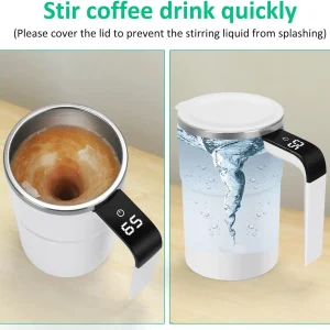 Automatic Self Stirring Magnetic Mug Coffee Self Mixing Mug USB Rechargeable Smart Thermal Cups with LCD Screen Food Safe Mug 4