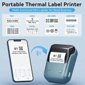Mini Label Thermal Printer Niimbot B1 Portable Self-Adhesive Printer For Stickers Round Labels Rolls UV Tag Bluetooth Printer 6