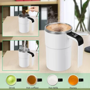 Automatic Self Stirring Magnetic Mug Coffee Self Mixing Mug USB Rechargeable Smart Thermal Cups with LCD Screen Food Safe Mug 3