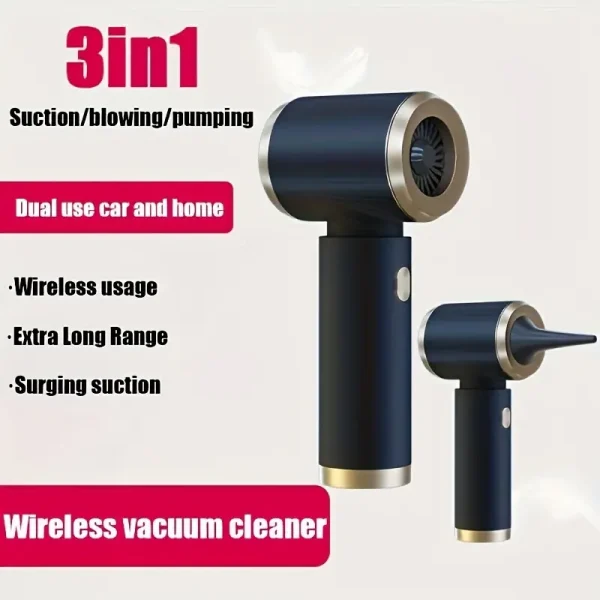 3-in-1 Portable Wireless Rechargeable Handheld Car Vacuum Cleaner - Image 4