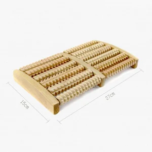 Wooden 6 Row Foot Massager Pain Stress Relief Shiatsu Roller Foot Care Massager Roller Heath Therapy Relax Massage Massager Tool 5