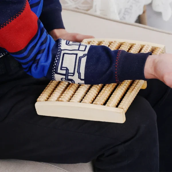Wooden 6 Row Foot Massager Pain Stress Relief Shiatsu Roller Foot Care Massager Roller Heath Therapy Relax Massage Massager Tool 6