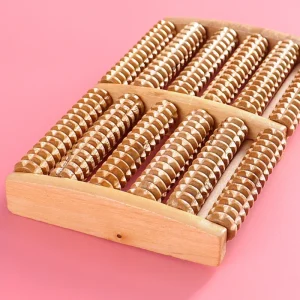 Wooden 6 Row Foot Massager Pain Stress Relief Shiatsu Roller Foot Care Massager Roller Heath Therapy Relax Massage Massager Tool 1