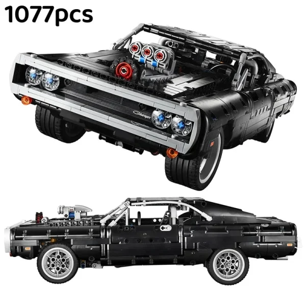 Technical Car Dodged Charger Racing Car Building Blocks Model Movie Fast And Furious Famous Vehicle 42111 Bricks Boy Toys Gifts 1