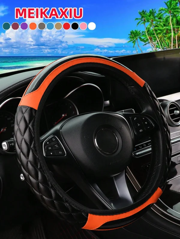 Universal Car Steering Wheel Cover Durable Material Fabulous Design Fits for Most Cars - Image 12